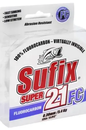 Sufix Super 21 Fluorocarbon 150m Klar 0,35mm Retour Gratuit