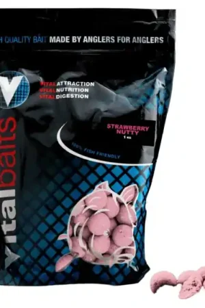 Authentique Vital Baits Boilies Strawberry Nutty 18mm 1 kg
