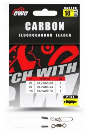 CWC Carbon Leader, 36'' 100lb / 1,00mm - Stay-Lok #4,5 Produit De Marque
