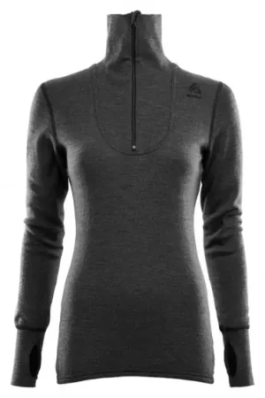 Aclima DoubleWool Polo Shirt Zip Woman Marengo/Jet Black - S Offre Limitée