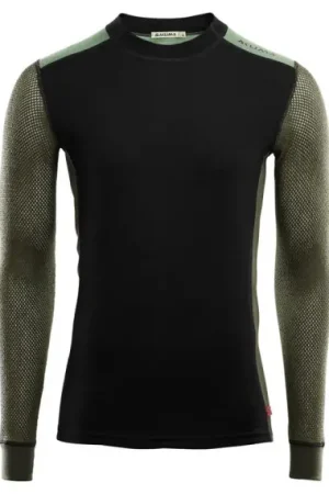 Livraison Express Aclima WoolNet Hybrid Crewneck M's Jet Black/Olive Night/Dill S