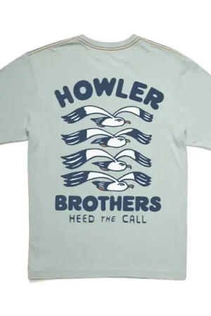 Nouvelle Collection Howler Bro's Cotton T-Shirt Flocka Seagulls Puritan Grey - L