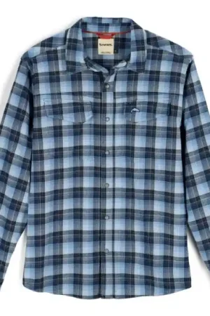 Simms Gallatin Flannel Shirt Kennebec Pld Steel Blue - L Offre Du Jour