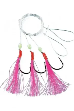 Certifié Fladen Feather Flasher Pink w. Balls 3 Hooks, size 3/0