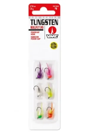 Blue Fox Tungsten Bullfly Kit Glow (6-pack) - #12 0,9g Nouveauté