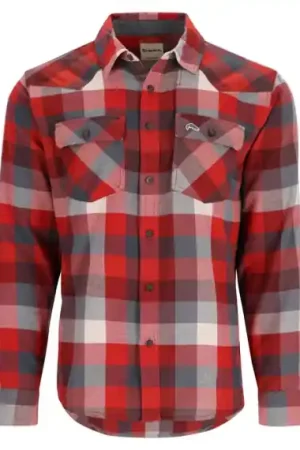 Vente Flash Simms Santee Flannel Shirt Auburn Red/Slate Buffalo Check M