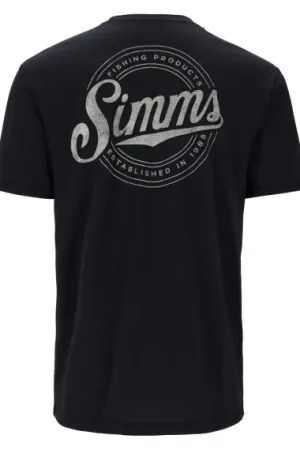 Soldes Simms Circle Lockup T-Shirt Black - S