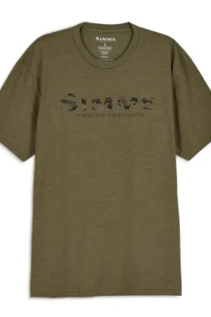 Simms Shroud Fill Logo T-Shirt Military Heather - XL Top Vente