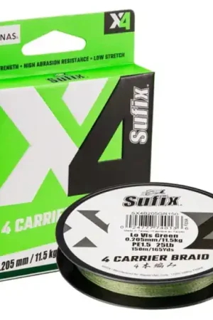 Populaire Sufix X4 Braid Lo Vis Green 150m 0,205mm 11,5kg