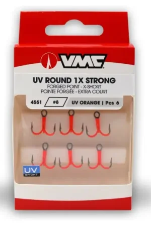 Satisfait Ou Remboursé VMC 4551 UV Orange Round 1X Strong #3/0 (4-pack)