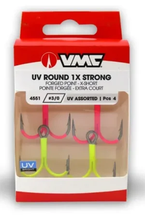 Meilleur Choix VMC 4551 UV Assorted Round 1X Strong #4 (6-pack)