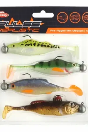 Berkley Pulse Realistic Pre-Rigged Mix Medium (4-pack) Livraison Express