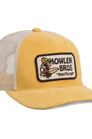 Retour Gratuit Howler Bro's Standard Hats El Monito Surfs Badge - Yellow Corduroy