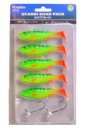 Affaire À Saisir Fladen Maxximus Scandi Shad Pack Baitfish 9cm - Bluesilver (5-pack) 10g jigheads