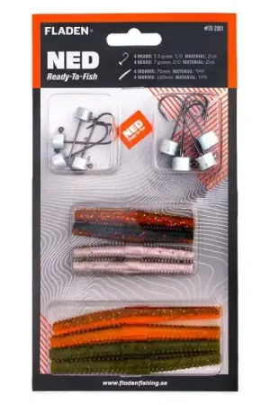 Offre Spéciale Fladen NED ready to fish 8 heads 8 worms