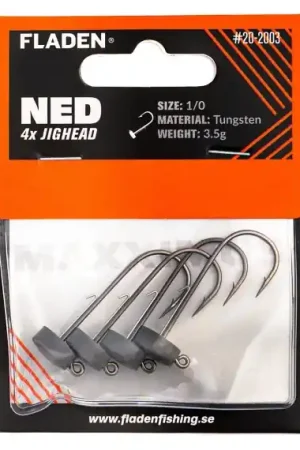 Acheter En Ligne Fladen NED Maxximus Jig heads 4p 5.3g 1/0 tungsten