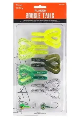 Soldes Fladen Jig Assortment Double Tails 75mm Colour combo 1
