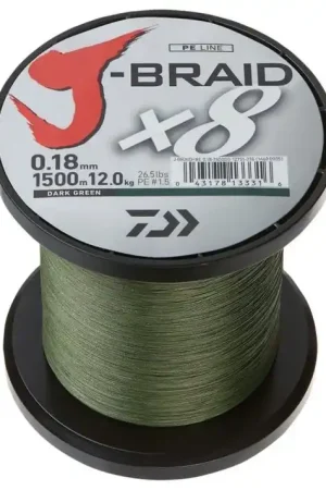 Daiwa J-Braid X8 0.28mm 1500m DARK GREEN Satisfait Ou Remboursé