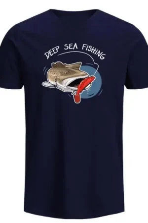 Fladen T-Shirt Hungry Cod Blue - XL Pas Cher