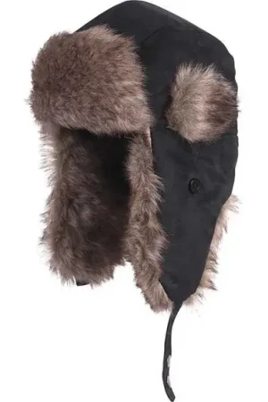 Bon Marché Fladen Winterhat with Fake fur - Black, Medium