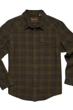 Authentique Howler Bro's La Grange Lightweight Flannel Cohen Plaid Dark Olive - S