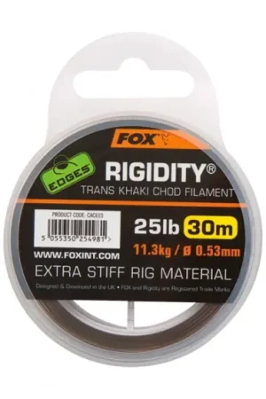 Commander Maintenant Fox Edges Rigidity Chod Filament 0.57mm 30lb 30m Trans Khaki