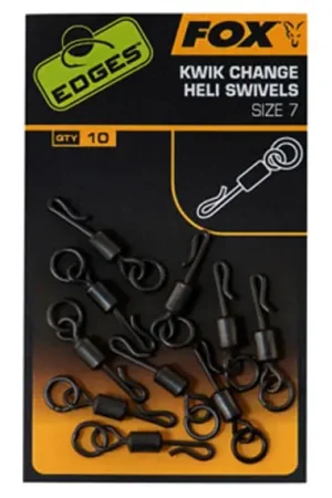 Fox Edges Kwik Change Heli Swivels (10-pack) Size 7 Petit Prix