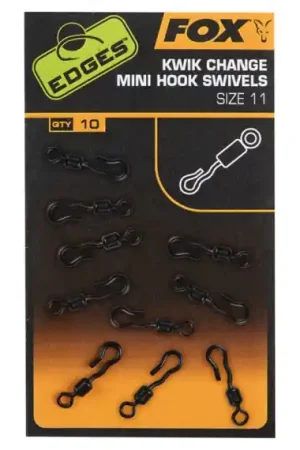 Fox Edges Kwik Change Mini Hook Swivel Size 11 (10-pack) Vente Flash