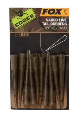Promotion Saisonnière Fox Edges Camo Naked Line Tail Rubbers Size 10 10-pack