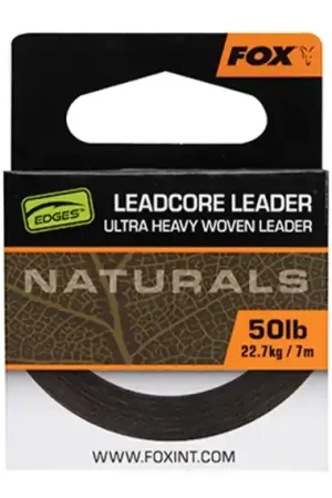 Fox Edges Naturals Leadcore Leader 7m Ultra Heavy 50lb 22.7kg Expédition Rapide
