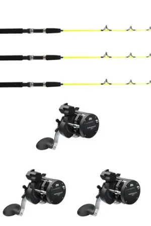 Abu Garcia Cardinal Trolling 20LC/Fladen Ice Pike 115cm Combo Höger 3-Pack Certifié