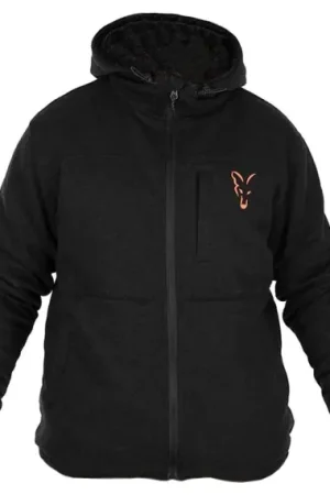 Pas Cher Fox Collection Sherpa Jacket Black & Orange - XL