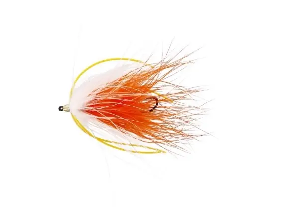 Marabou Worm White/Orange # 8 Top Vente