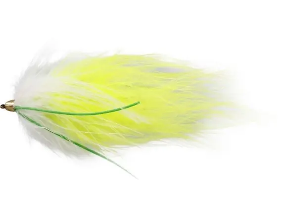 Marabou Worm White/Chartreuse # 10 Quantité Limitée