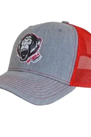 Fish Monkey Hat Scream n Monkey Heather Grey/Red Meilleure Vente
