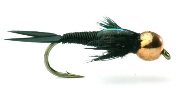 Copper John Black Nymfe Beadhead - 16 Commander Vite