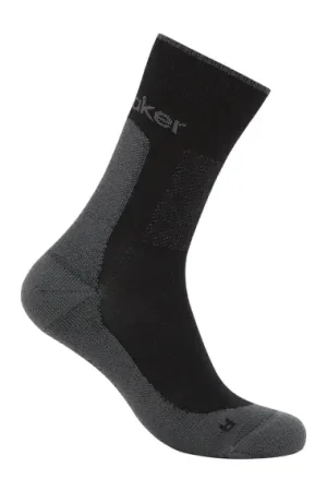 Icebreaker Mens Hike+ Medium Crew Black/Obsidian - S Expédié Aujourd'hui