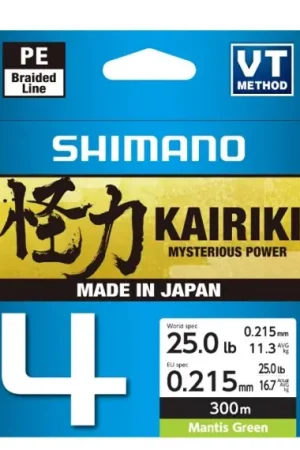 Shimano Kairiki 4 300m Mantis Green - 0.28mm 26.0kg Meilleure Vente
