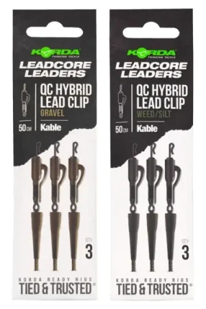 Korda Leadcore Leader-Hybrid Lead Clip QC Swivel Weed Satisfait Ou Remboursé