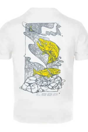 Haute Qualité Loop M's Logo T-Shirt Atlantic Salmon Optic White - L