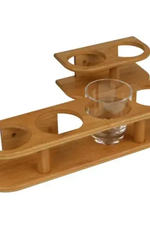 Support 4 verres. diamètre 77 mm - bambou Bon Marché