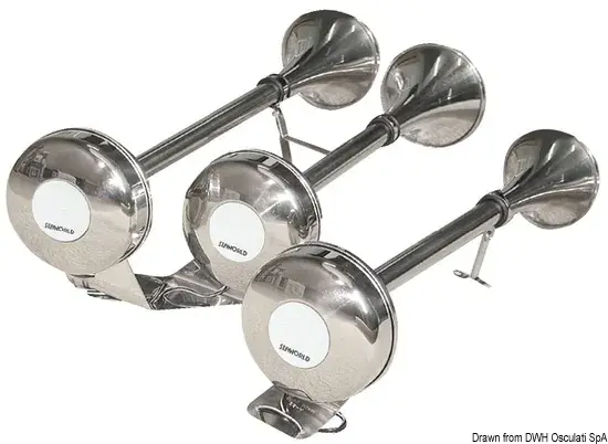 Avertisseur à membrane inox double 12 V Bon Marché