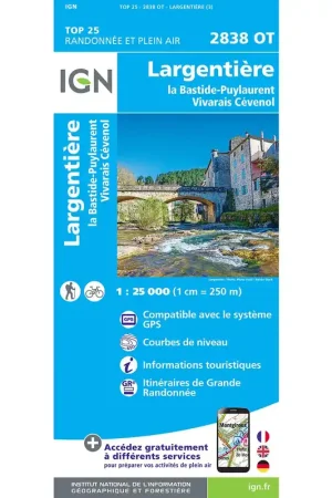 Carte Top 25 - 2838OT Largentiere/ Labastide Paiement Sécurisé