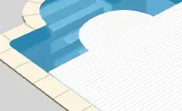 VOLET PISCINE DECOUPE ESCALIER ROMAN EN FORME 3M - ASTRAL Dernier Modèle