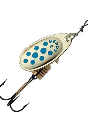 Cuiller Tournante MEPPS Comet Or/Point Bleu Pas Cher