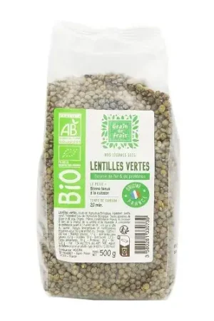 Commander Maintenant LENTILLES VERTES France BIO 500G