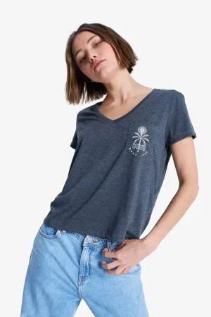 Quantité Limitée TS LAGUNA GREEN V NECK KVJ0 | ROXY