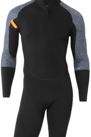 Shorty longe-côte manches longues 2/2 mm homme OPTIMIZER FFT Noir- Slate Topo OCEAN STEP Meilleur Prix