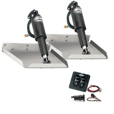 Acheter En Ligne Lenco 12" x 12" Edgemount Trim Tab Kit w/Standard Tactile Switch Kit 12V