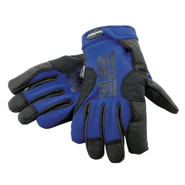 Vente Flash Hi Seas - Sea Grip Super Fabric Offshore Gloves, Blue/Black, 1 pair